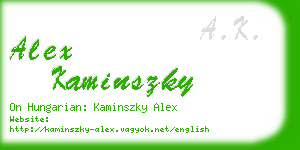 alex kaminszky business card